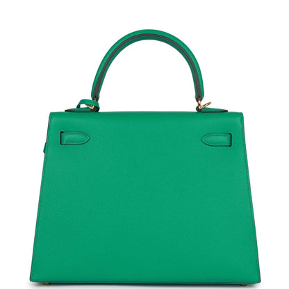 Hermes Kelly 25 Sellier Vert Jade Epsom Gold Hardware