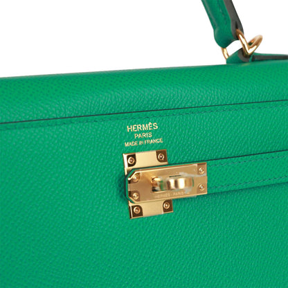 Hermes Kelly 25 Sellier Vert Jade Epsom Gold Hardware