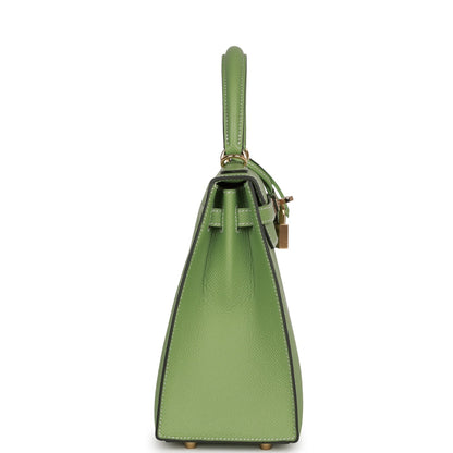 Hermes Special Order (HSS) Kelly 25 Sellier Vert Criquet Epsom Permabrass Hardware