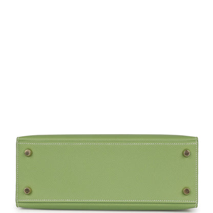 Hermes Special Order (HSS) Kelly 25 Sellier Vert Criquet Epsom Permabrass Hardware