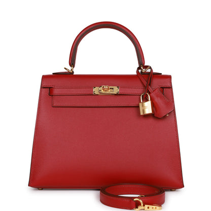 Hermes Kelly 25 Sellier Rubis Madame Gold Hardware
