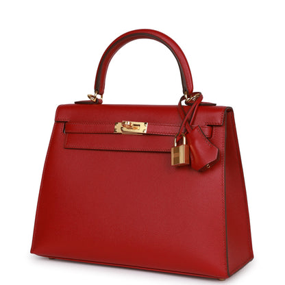 Hermes Kelly 25 Sellier Rubis Madame Gold Hardware