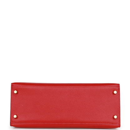 Hermes Kelly 28 Sellier Rouge Casaque Epsom Gold Hardware