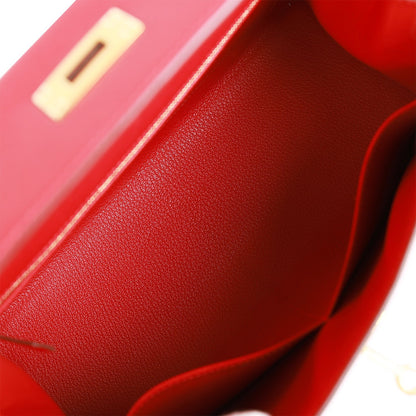 Hermes Kelly 28 Sellier Rouge Casaque Epsom Gold Hardware