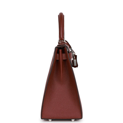 Hermes Kelly 28 Sellier Rouge H Epsom Palladium Hardware