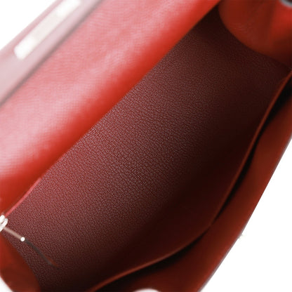 Hermes Kelly 28 Sellier Rouge H Epsom Palladium Hardware
