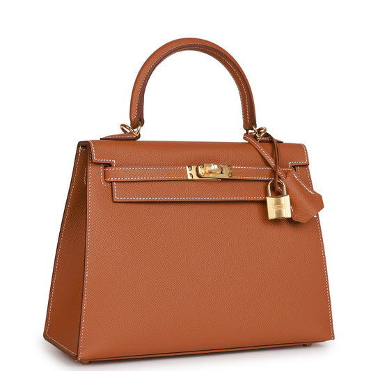 Hermes Kelly 25 Sellier Gold Epsom Gold Hardware