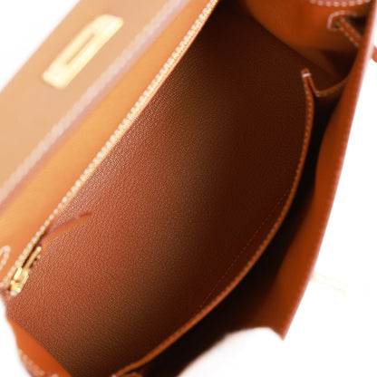 Hermes Kelly 25 Sellier Gold Epsom Gold Hardware