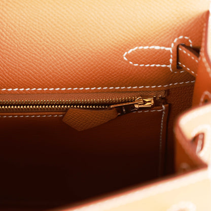 Hermes Kelly 25 Sellier Gold Epsom Gold Hardware