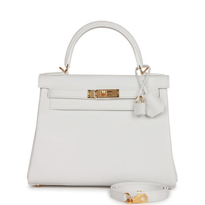 Hermes Kelly 28 Retourne New White Evercolor Gold Hardware