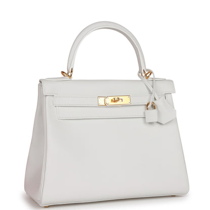 Hermes Kelly 28 Retourne New White Evercolor Gold Hardware