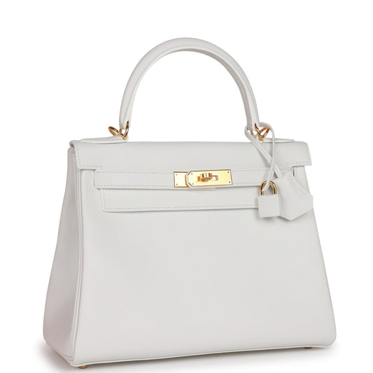 Hermes Kelly 28 Retourne New White Evercolor Gold Hardware