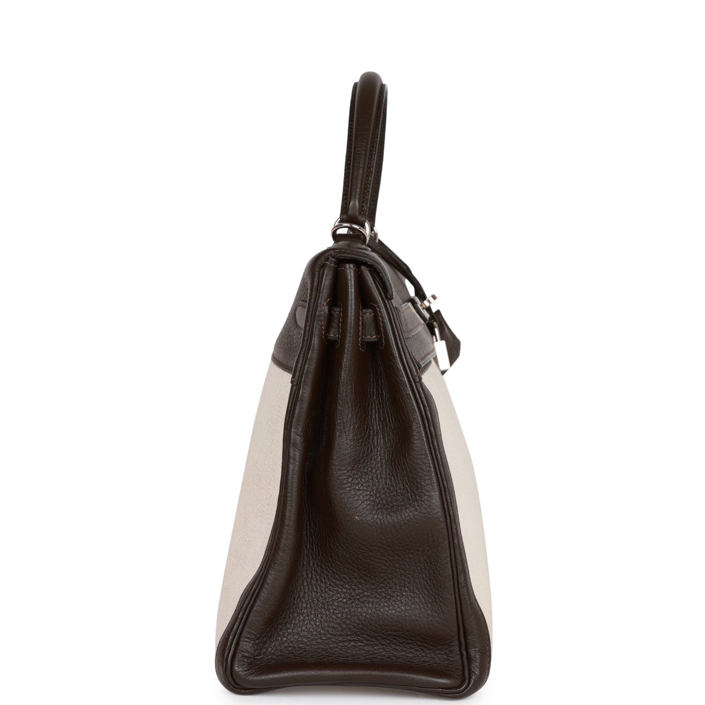 Hermes Kelly 35 Retourne Ebene Clemence and Toile H Palladium Hardware