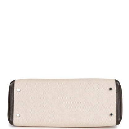 Hermes Kelly 35 Retourne Ebene Clemence and Toile H Palladium Hardware