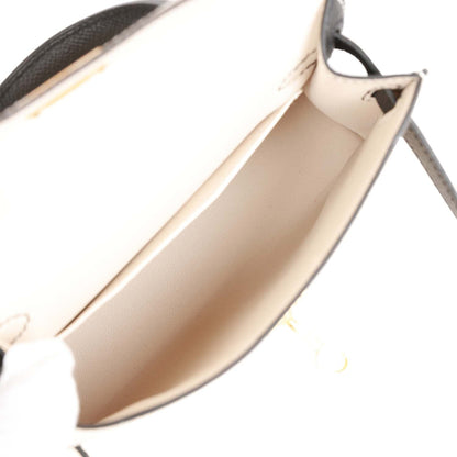 Hermes Special Order (HSS) Kelly 20 Sellier Craie and Black Epsom Gold Hardware