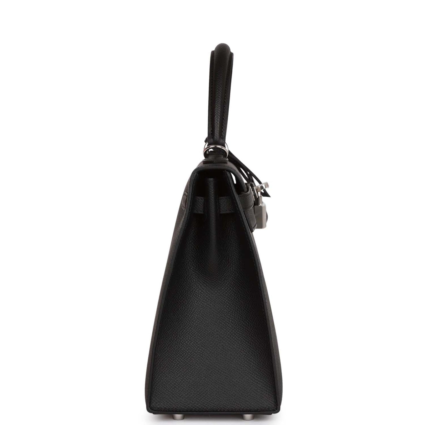 Hermes Kelly 25 Sellier Black Epsom Palladium Hardware