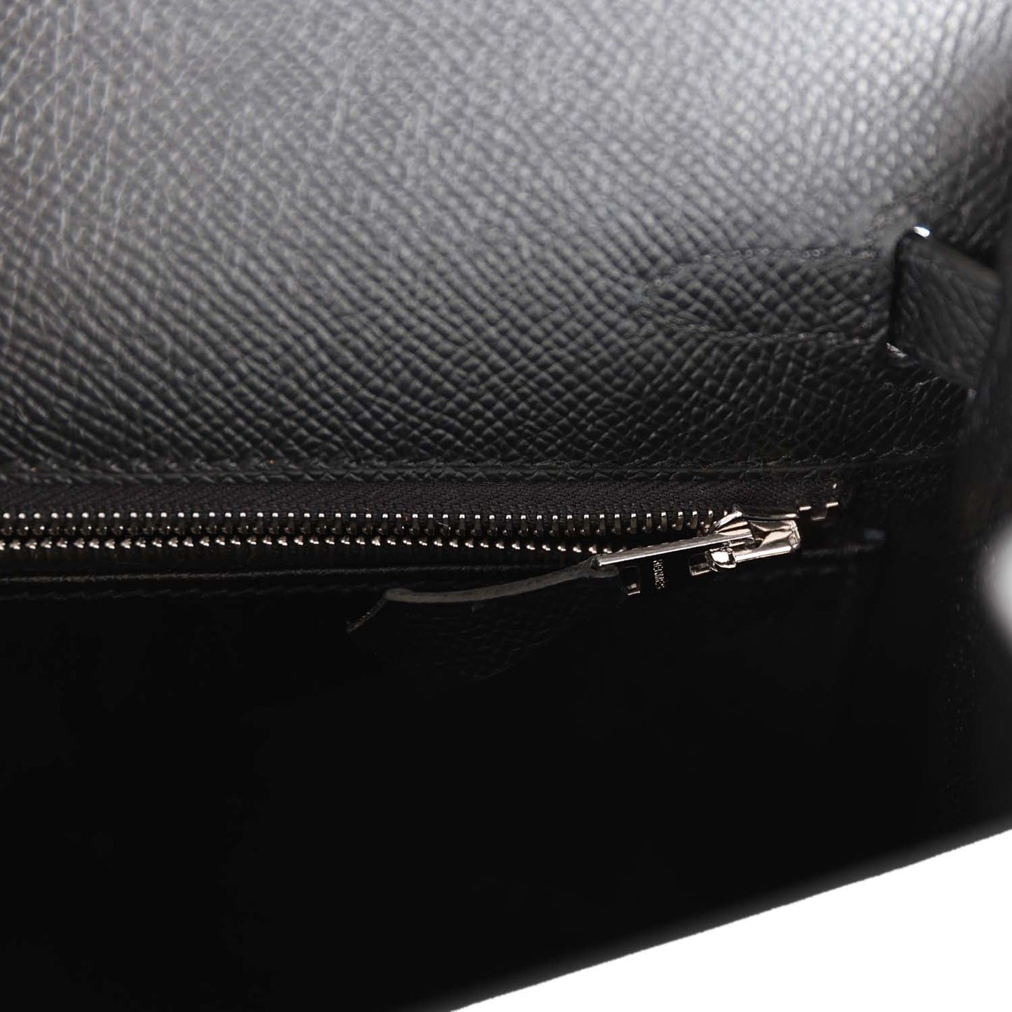 Hermes Kelly 25 Sellier Black Epsom Palladium Hardware