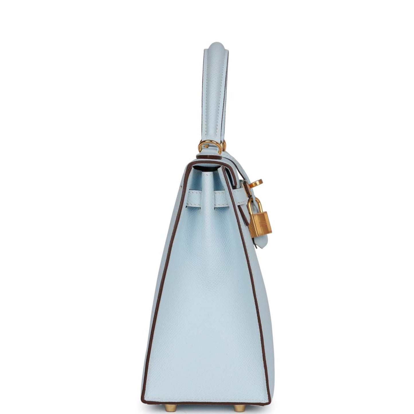 Hermes Kelly 25 Sellier Bleu Brume Epsom Gold Hardware
