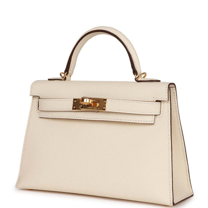 Hermes Kelly 20 Sellier Nata Epsom Gold Hardware
