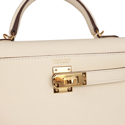 Hermes Kelly 20 Sellier Nata Epsom Gold Hardware