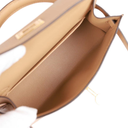 Hermes Kelly 20 Sellier Chai Epsom Gold Hardware