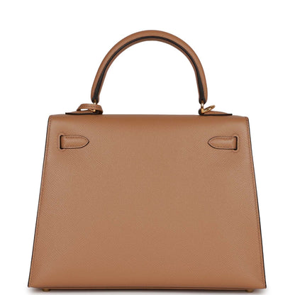 Hermes Kelly 25 Sellier Chai Epsom Gold Hardware
