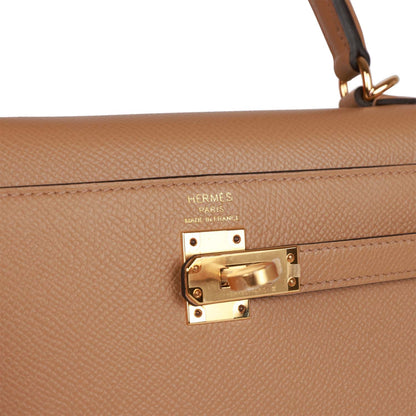 Hermes Kelly 25 Sellier Chai Epsom Gold Hardware