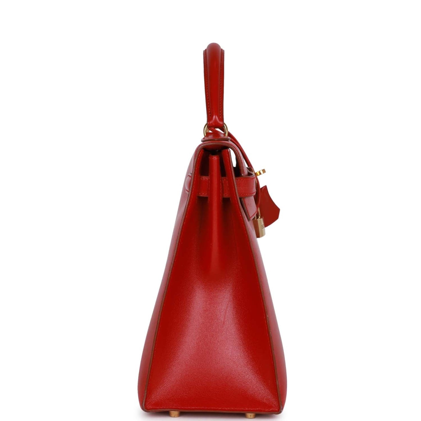Hermes Kelly 32 Sellier Rouge Vif Box Gold Hardware