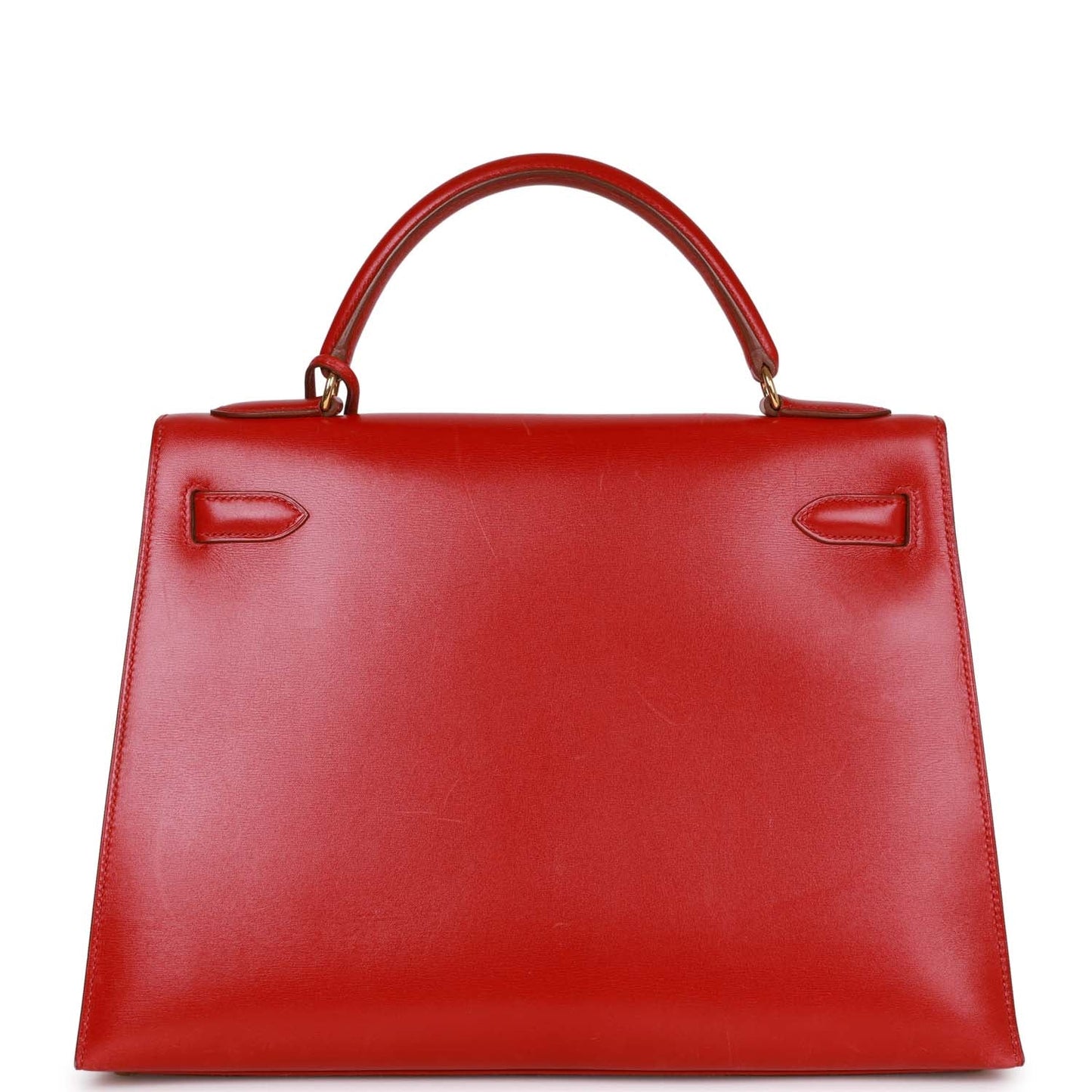 Hermes Kelly 32 Sellier Rouge Vif Box Gold Hardware