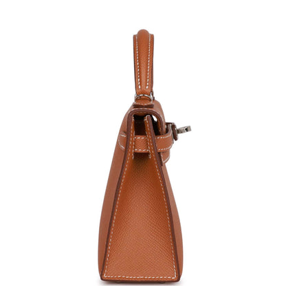 Hermes Kelly 20 Sellier Gold Epsom Palladium Hardware