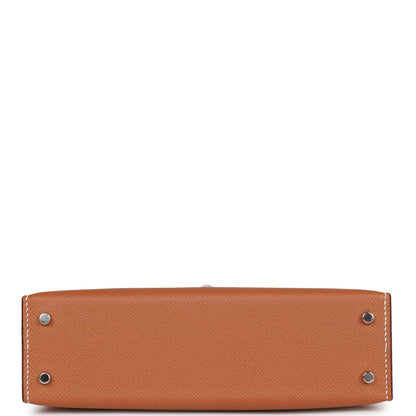 Hermes Kelly 20 Sellier Gold Epsom Palladium Hardware