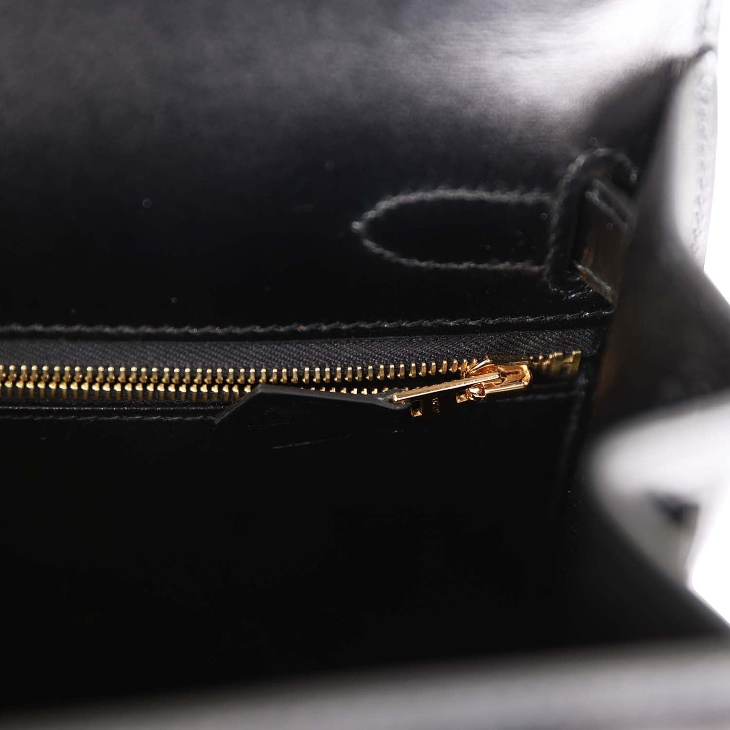 Hermes Kelly 28 Sellier Black Box Gold Hardware