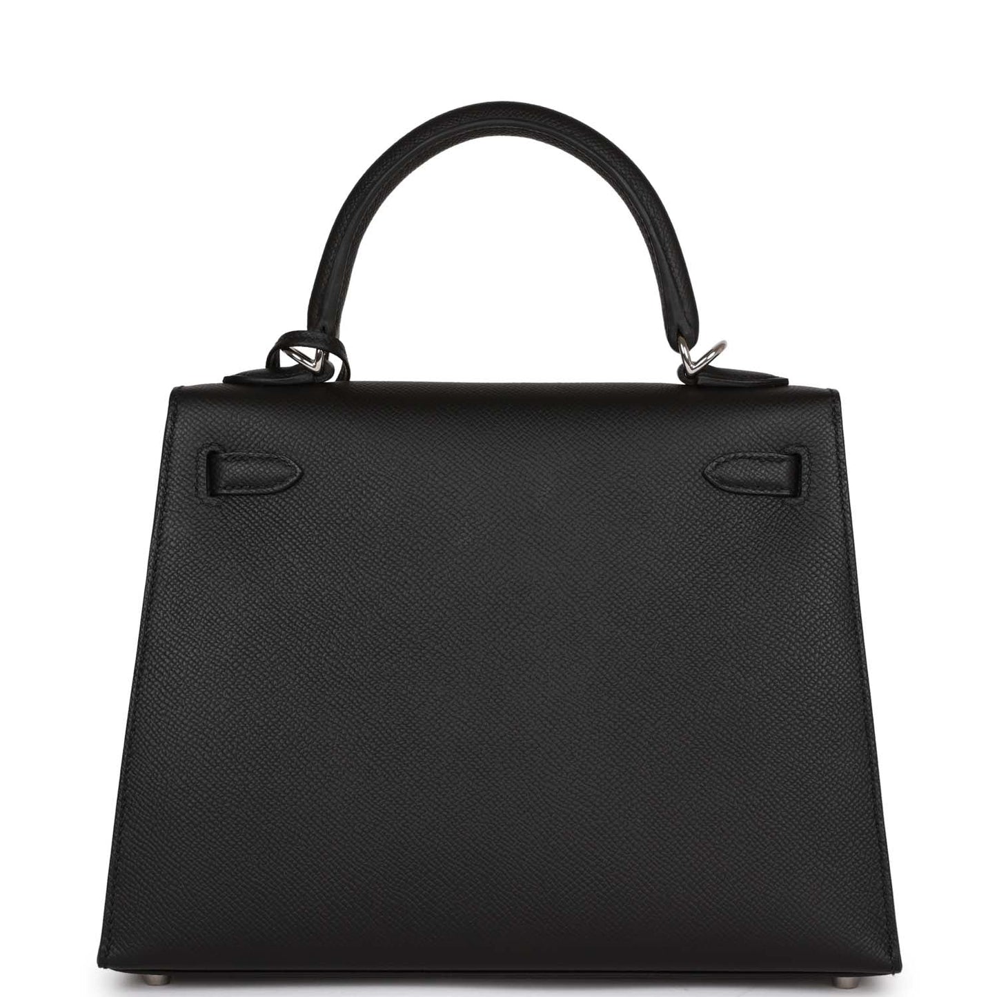 Hermes Kelly 25 Sellier Black Epsom Palladium Hardware