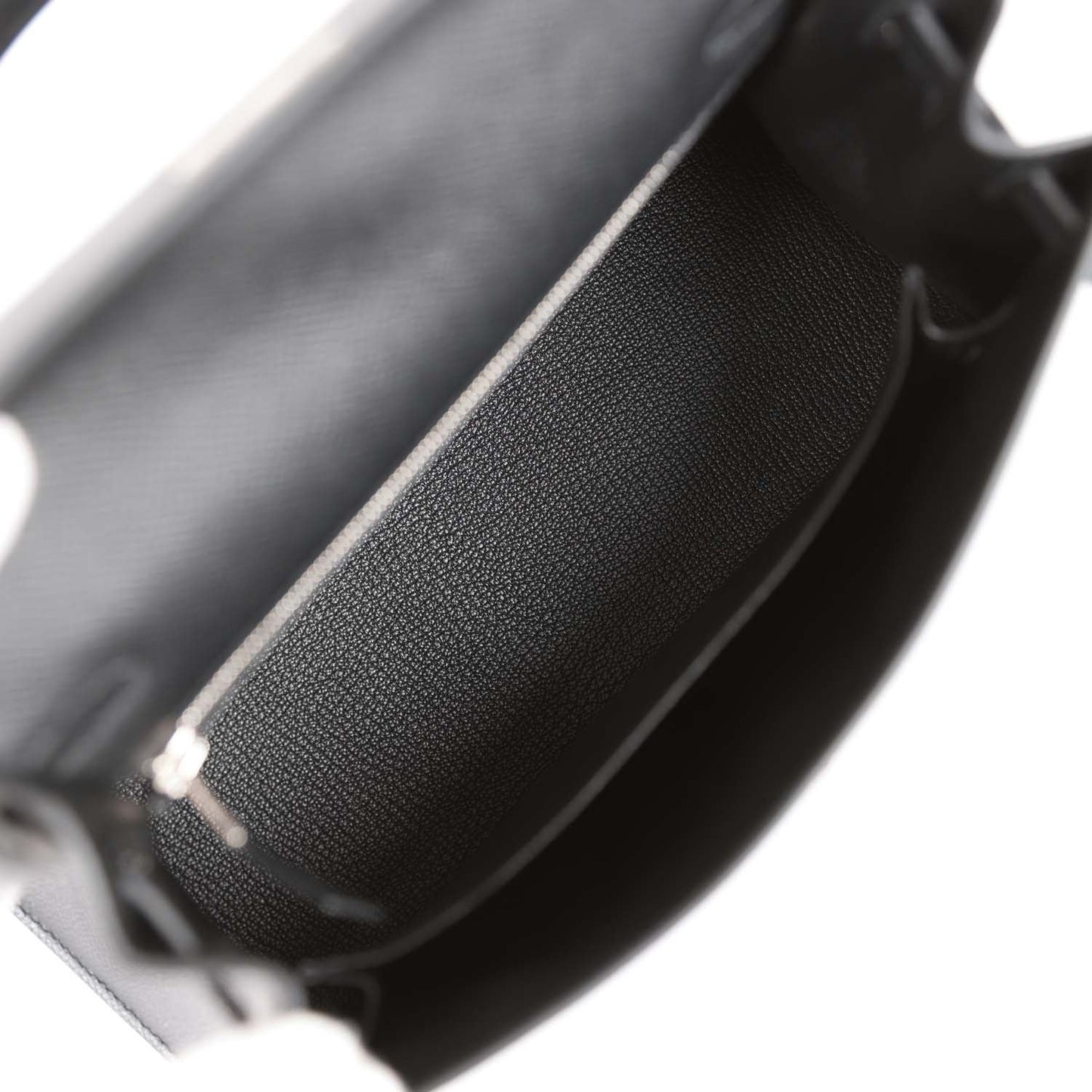 Hermes Kelly 25 Sellier Black Epsom Palladium Hardware