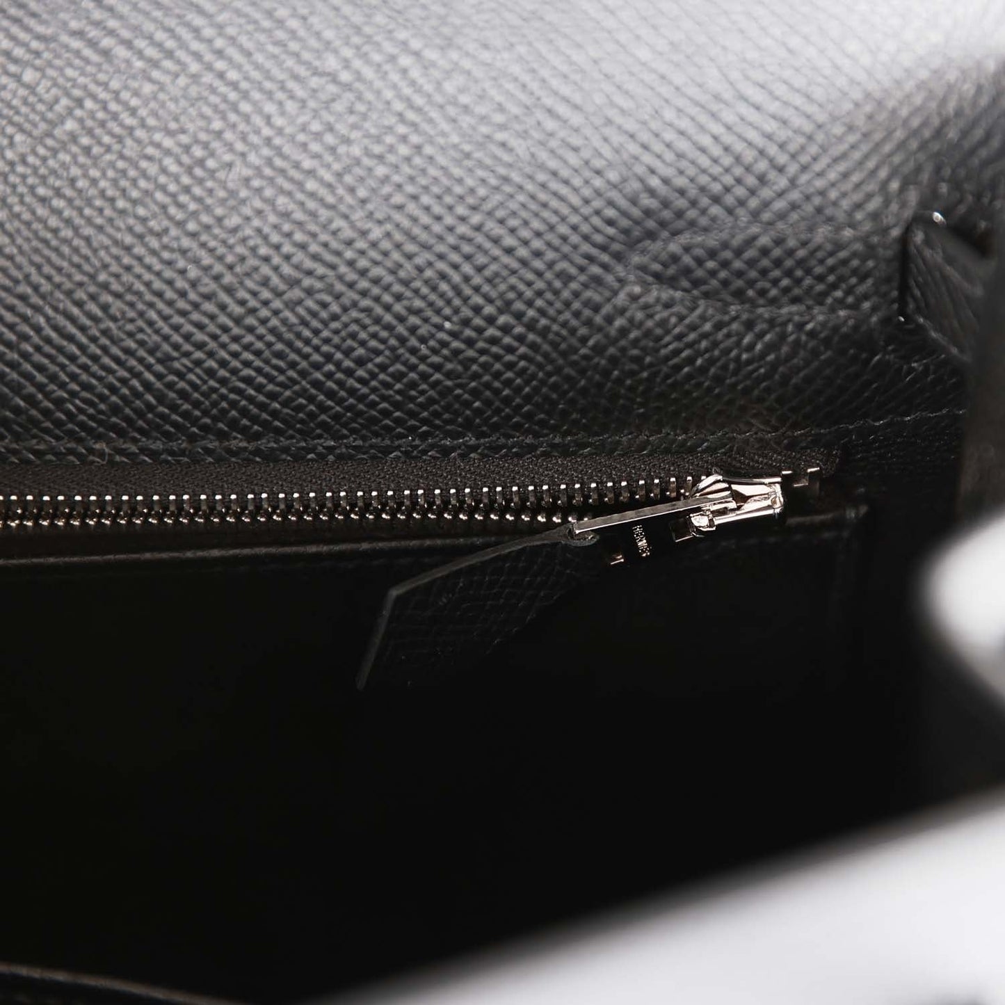 Hermes Kelly 25 Sellier Black Epsom Palladium Hardware