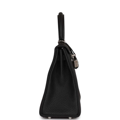 Hermes Kelly 25 Retourne Black Togo Palladium Hardware