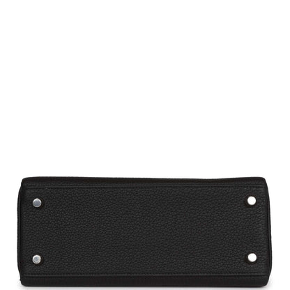 Hermes Kelly 25 Retourne Black Togo Palladium Hardware