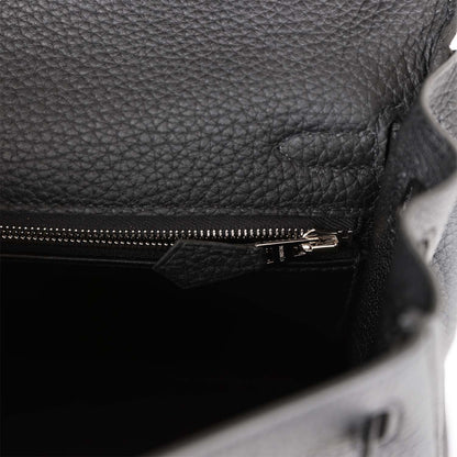Hermes Kelly 25 Retourne Black Togo Palladium Hardware