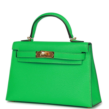Hermes Kelly 20 Sellier Vert Comics Chevre Gold Hardware