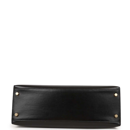 Hermes Kelly 32 Sellier Black Box Gold Hardware