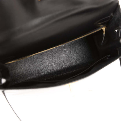 Hermes Kelly 32 Sellier Black Box Gold Hardware