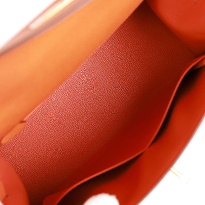 Hermes Kelly 28 Sellier Orange Epsom Gold Hardware