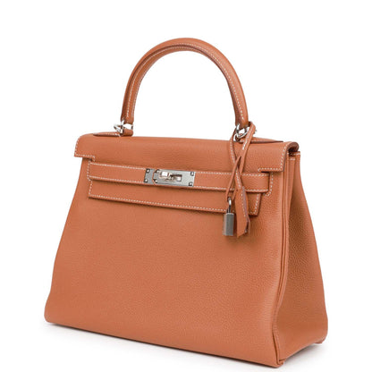 Hermes Kelly 28 Sellier Gold Togo Palladium Hardware