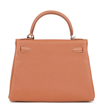 Hermes Kelly 28 Sellier Gold Togo Palladium Hardware