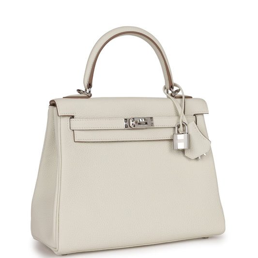 Hermes Kelly 25 Retourne Mushroom Togo Palladium Hardware