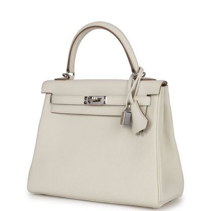 Hermes Kelly 25 Retourne Mushroom Togo Palladium Hardware