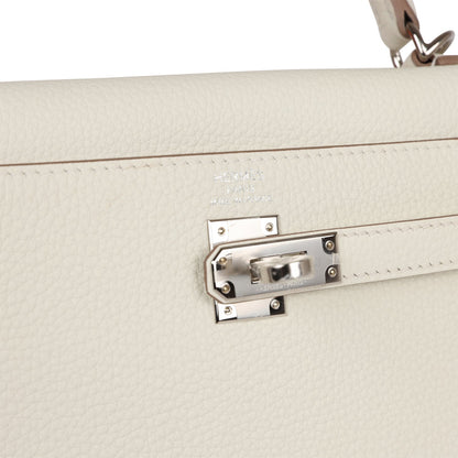Hermes Kelly 25 Retourne Mushroom Togo Palladium Hardware