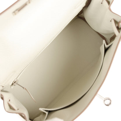 Hermes Kelly 25 Retourne Mushroom Togo Palladium Hardware