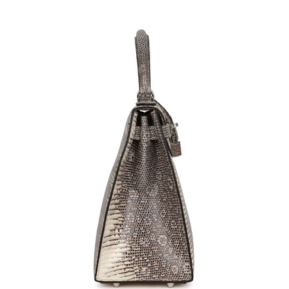 Hermes Kelly 28 Sellier Ombre Veranus Salvator Lizard Palladium Hardware