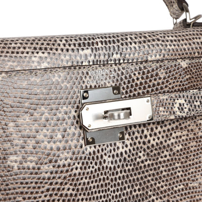 Hermes Kelly 28 Sellier Ombre Veranus Salvator Lizard Palladium Hardware